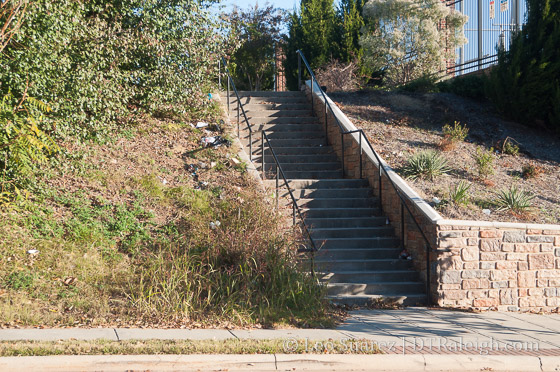 The stairs from South Harrington Street to Lenoir Street