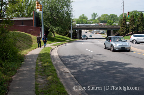 Peace Street with Capital Boulevard bridge