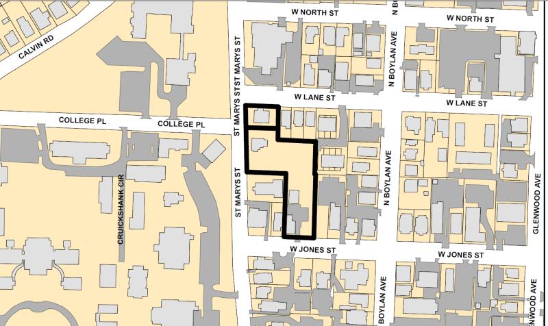 Map of the proposed 220 The Saint