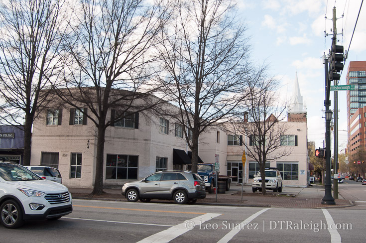 Empty buildings along Harrington