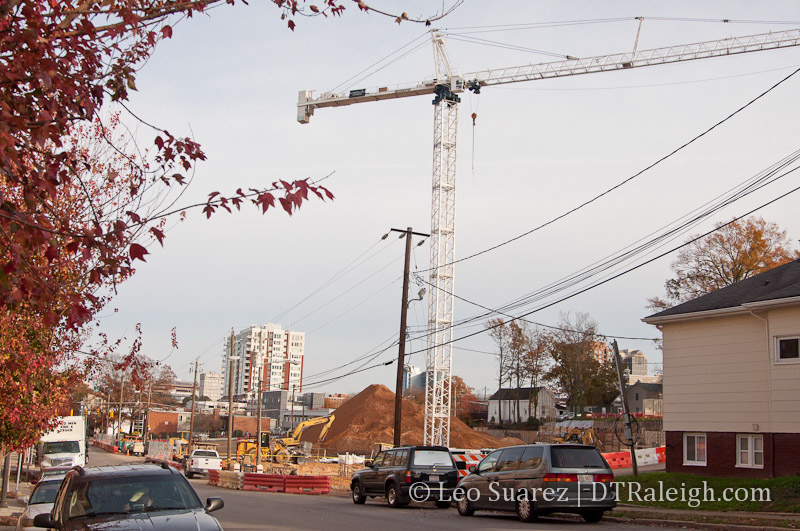 Crane at the future site of 425 Boylan