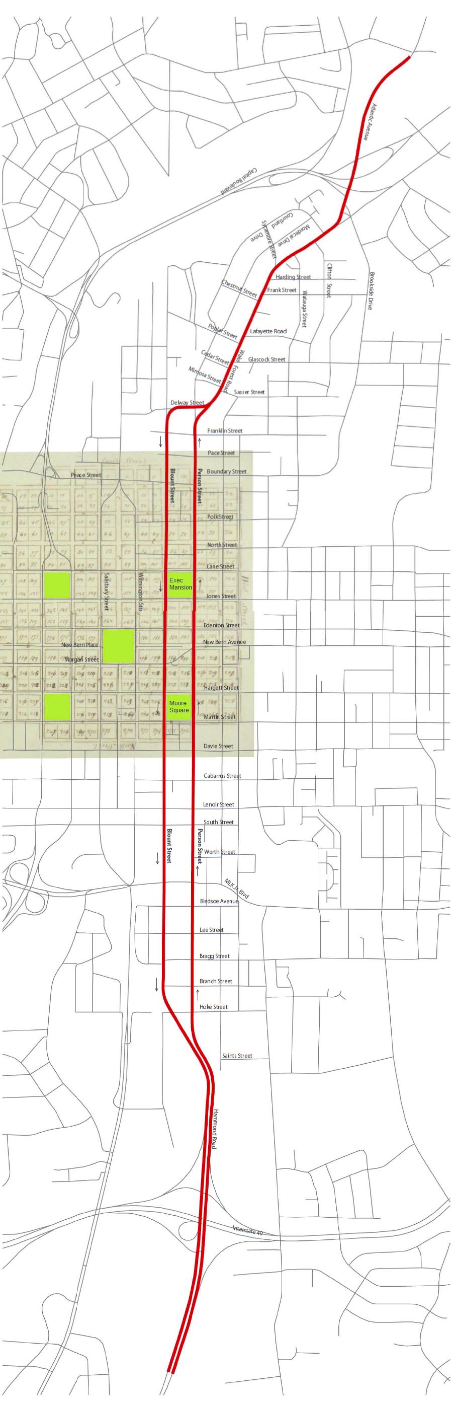 Map of the Blount/Person Street Corridor Study