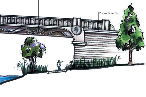 Rendering of the Wade Avenue bridge with columns