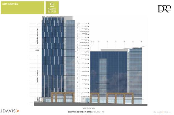 Charter Square North, west elevation