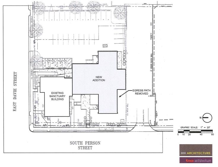 Map of the new addition for Davie Street Presbyterian.