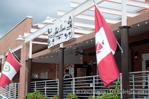 City of Raleigh flags at Joel Lane's Public House