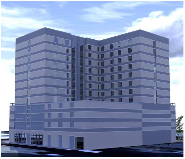 Rendering for downtown Raleigh Courtyard Marriot