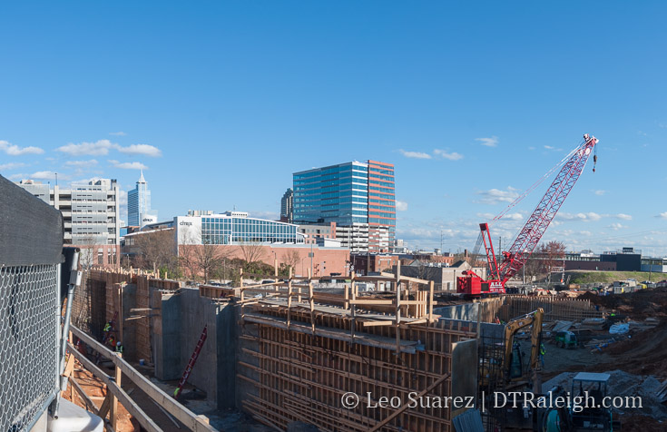 Construction of The Origin Hotel on Morgan Street. March 2018.