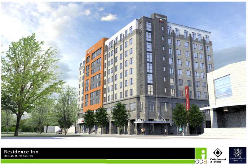 Rendering of the proposed Residence Inn on Salisbury Street