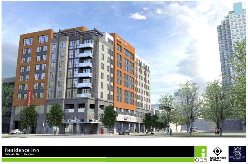 Rendering of the proposed Residence Inn on Salisbury Street