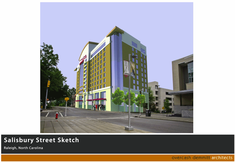 Rendering of the downtown Raleigh Marriott Residence Inn