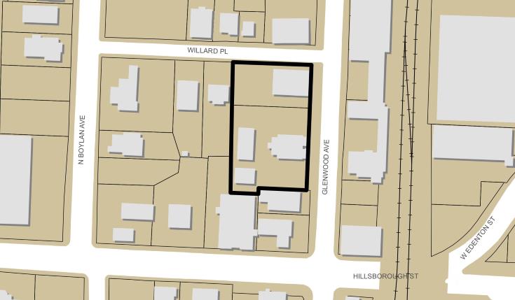 Map of The Willard from site plan submission.