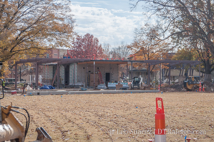 The Moore Square kiosk under construction. December 2018.