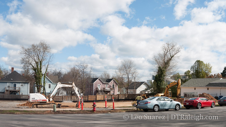 Land being cleared along New Bern Avenue. March 2017.