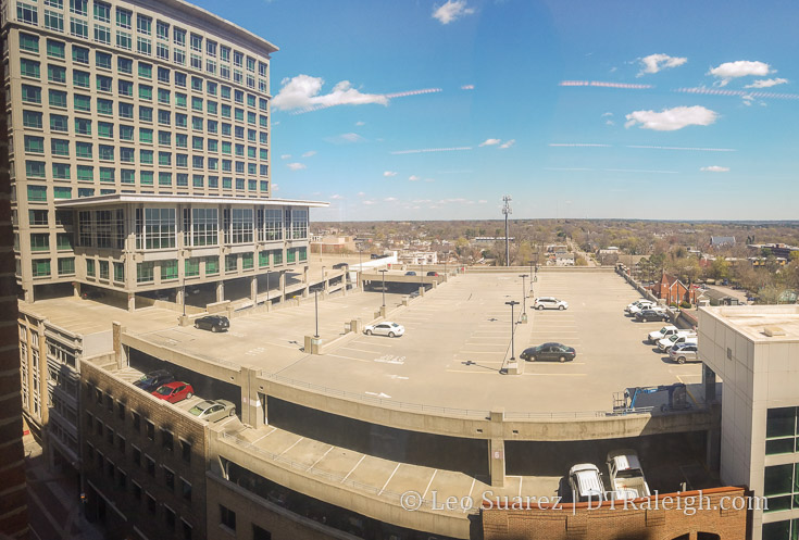 The top floor of the Red Hat parking day on a typical Friday afternoon.