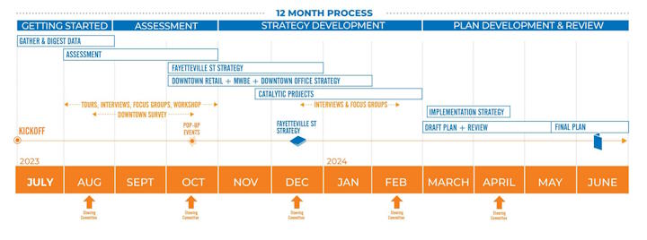 Screenshot of the 12 month process to make the plan