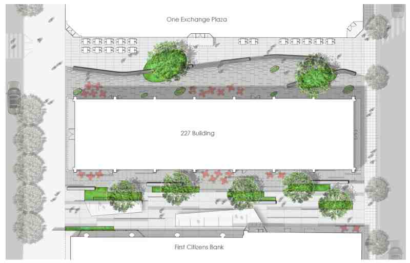 Overview map of Market and Exchange Plaza