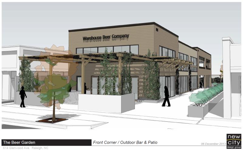 Rendering of the Raleigh Beer Garden