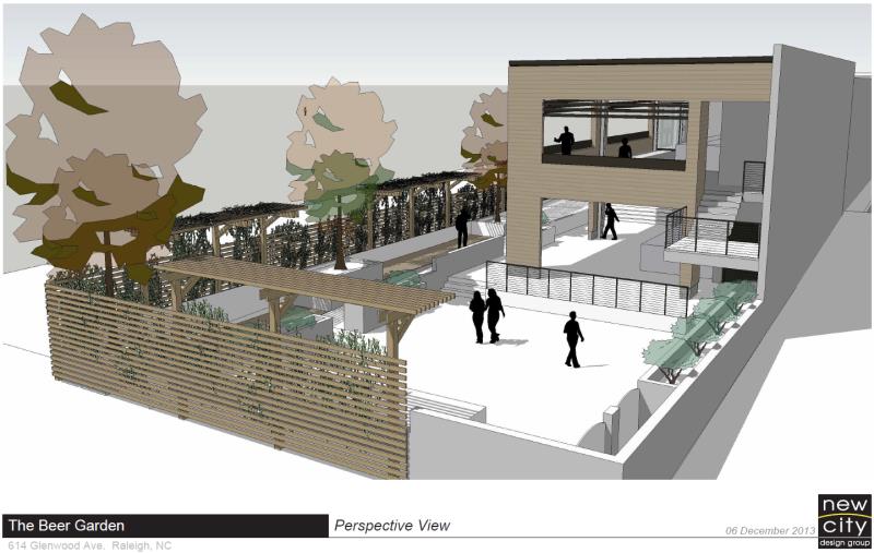 Rendering of the Raleigh Beer Garden