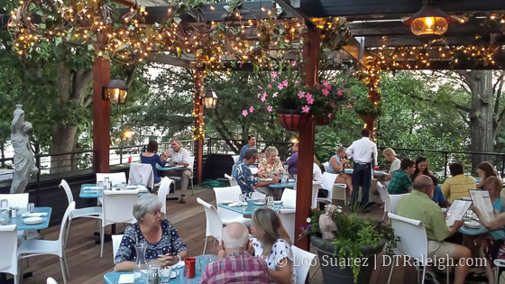 Rooftop seating at Taverna Agora