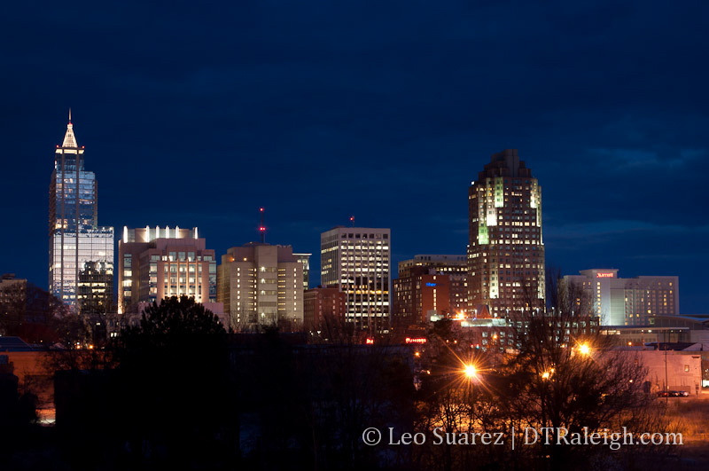 Raleigh Skyline from the Boylan Bridge March 2013