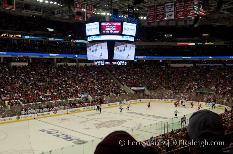 A Carolina Hurricanes hockey game at the RBC Center in 2010.