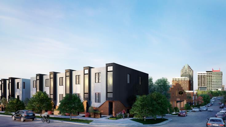 Rendering of The Ware townhomes