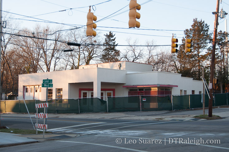 Service station with plans for a restaurant.