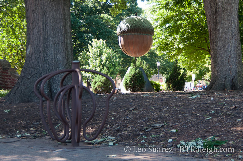 Bicycle rack near Moore Square.