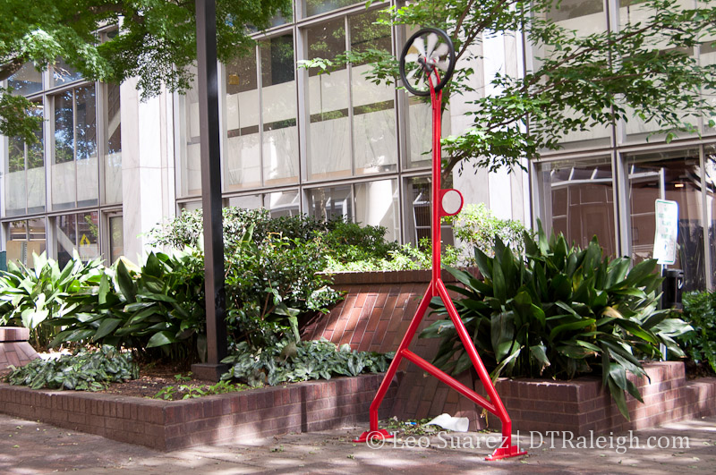 Bicycle rack in Exchange Plaza.