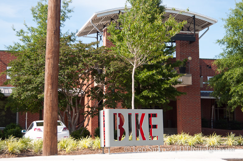 Bicycle rack along Seaboard Avenue.