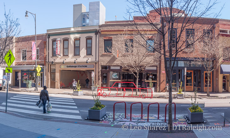 New bike corrals installed on Wilmington Street.