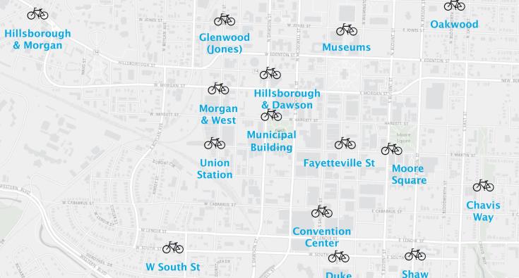 Subset of map of proposed bike share stations