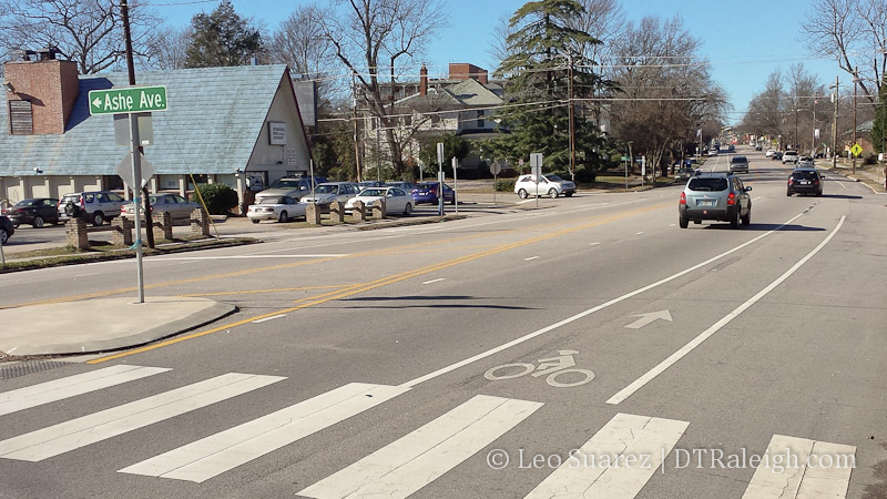 Bike lane on Hillsborough Street.