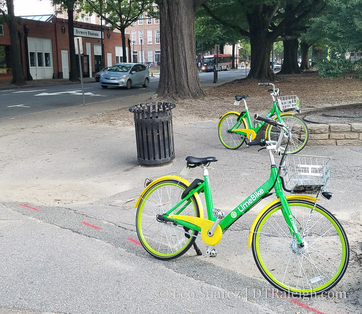 Limebike bicycles in Moore Square