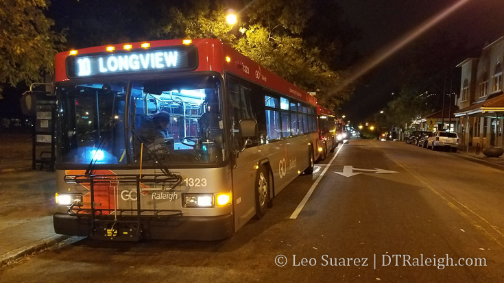 GoRaleigh bus along Martin Street