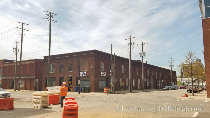 Future site of the Raleigh Union Station Bus Facility. Hargett Street, April 2018.