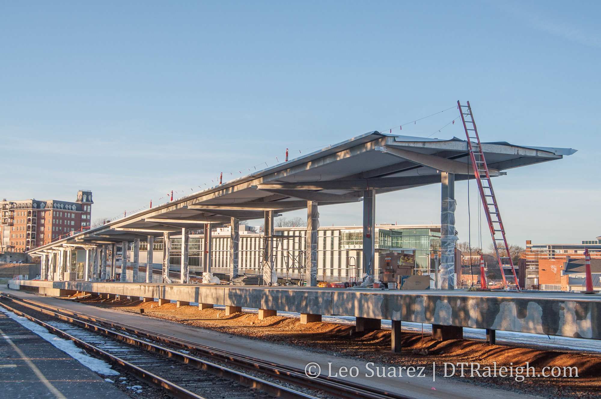 New train platform that will serve Raleigh Union Station