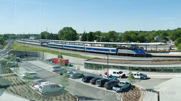 View of the platform from Raleigh Union Station.