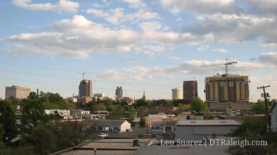 Downtown Raleigh seen from Peace and West Street, April 2008