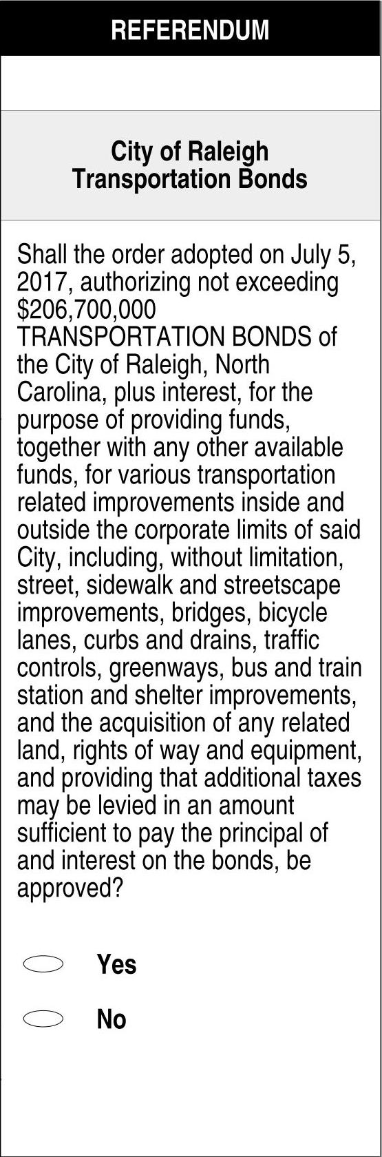 Sample Ballot of 2017 Transportation Bond