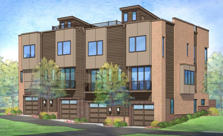 Rendering of West + Lenoir Townhomes