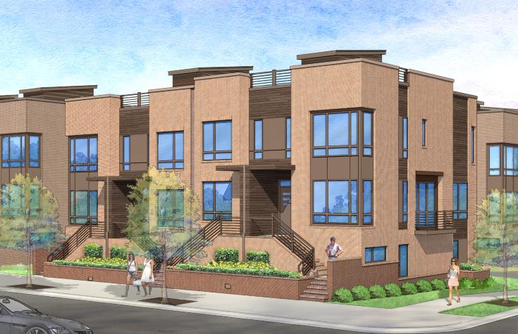 Rendering of West + Lenoir Townhomes