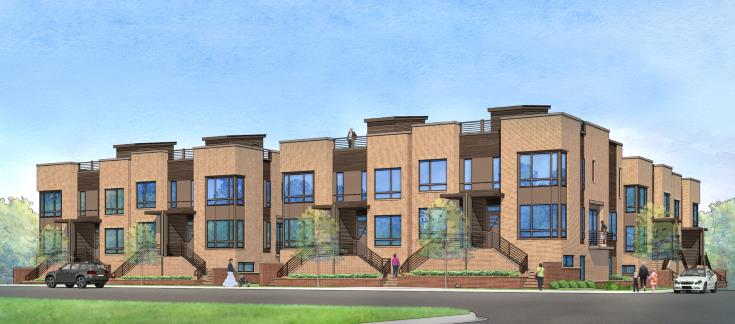 Rendering of West + Lenoir Townhomes