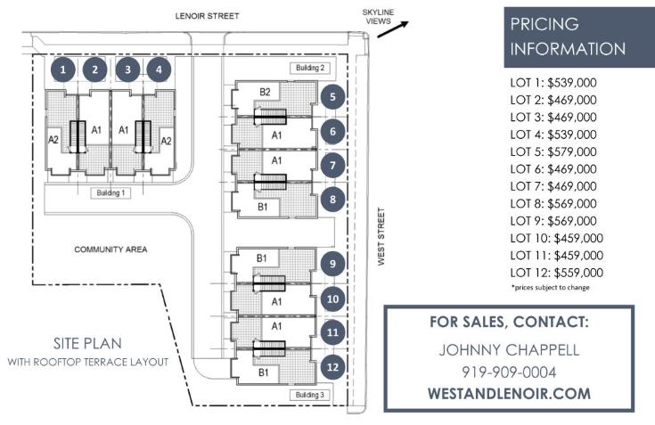 Rendering of West + Lenoir Townhomes